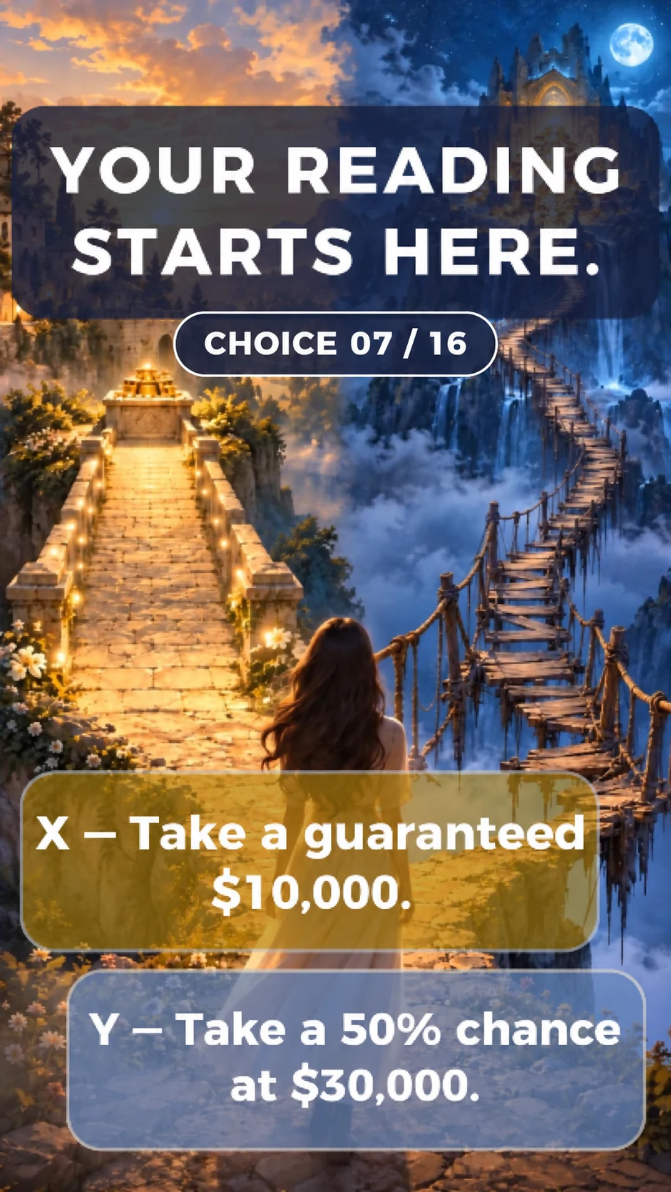 Choice 07: guaranteed money or a larger uncertain amount